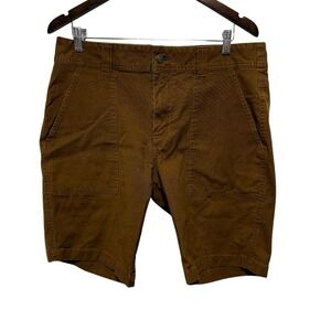 Toad Co Shorts Mens 36 Dark Brown Canvas Chino Stretch Inseam 10 Outdoor Hiking